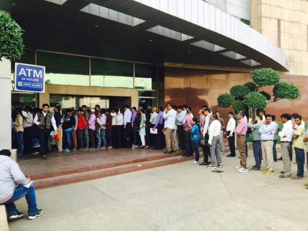 ATM line in India