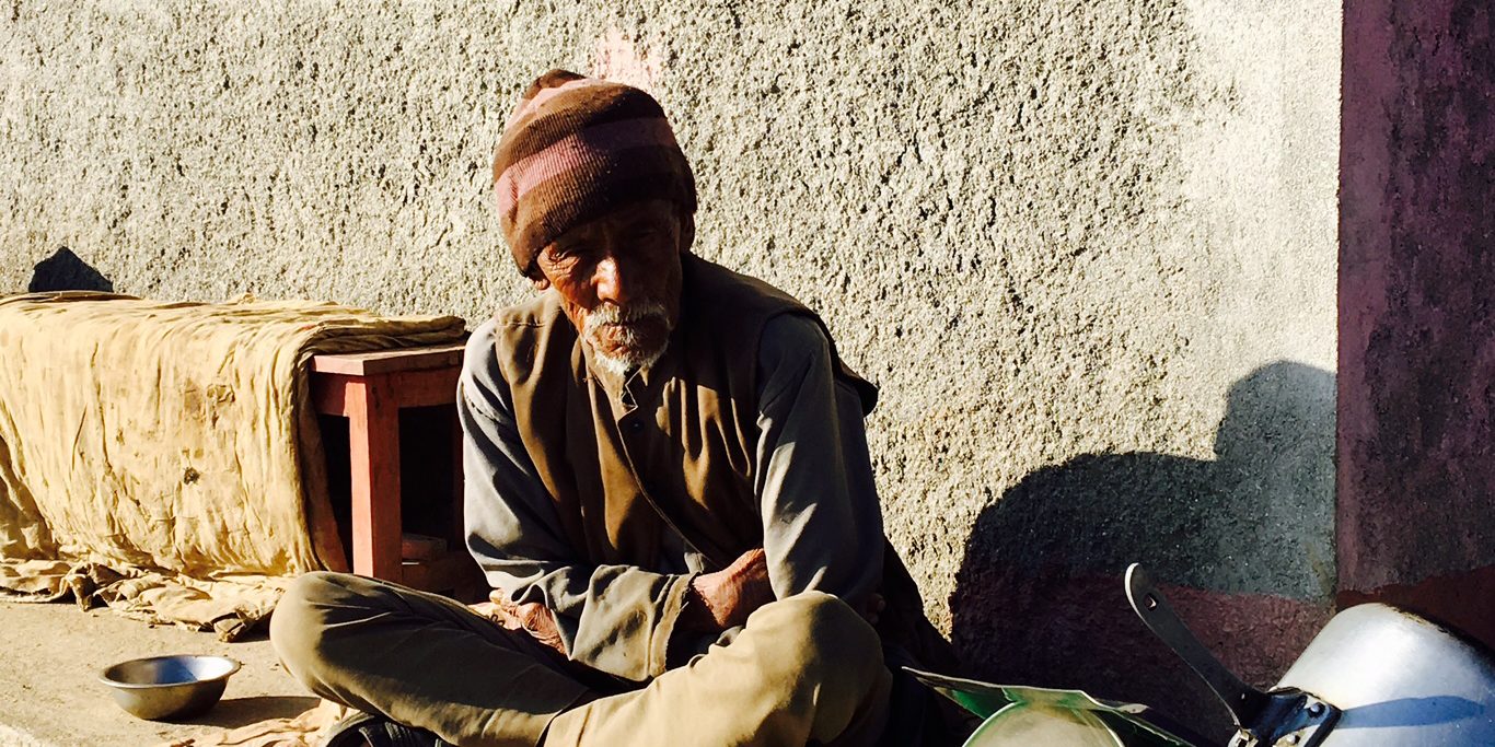 Nepalese Man Resting in the Sun