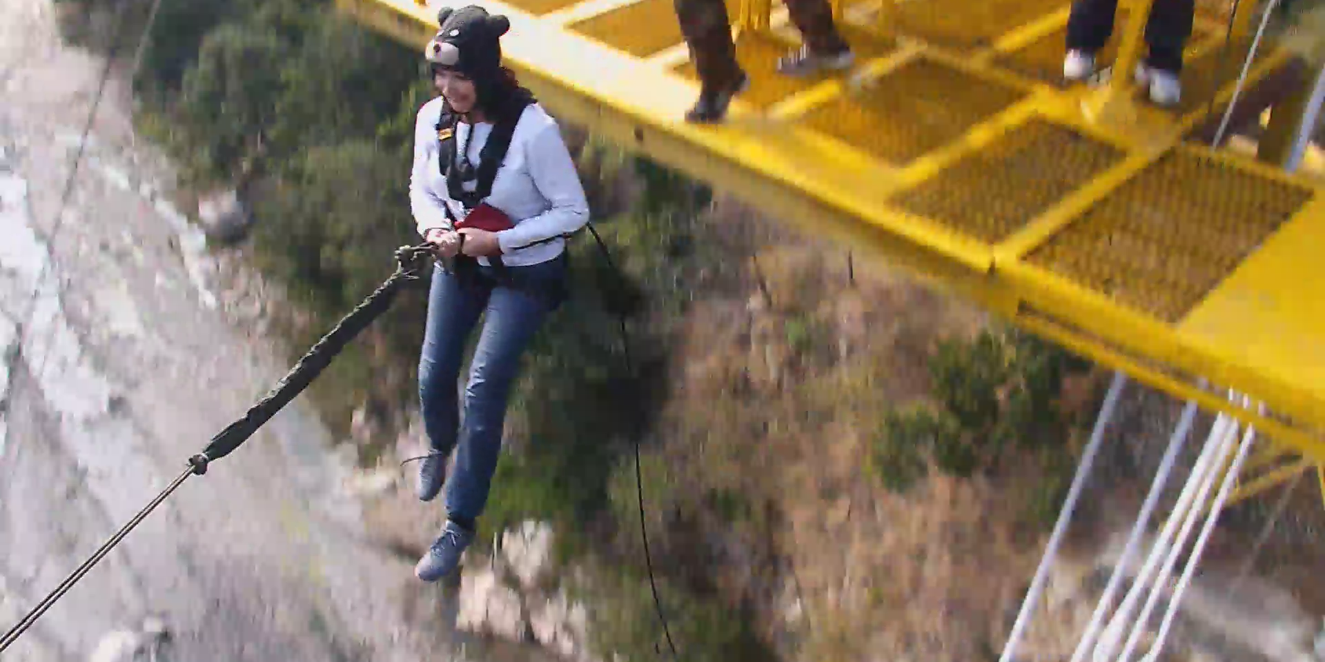 Beth on the bungee swing