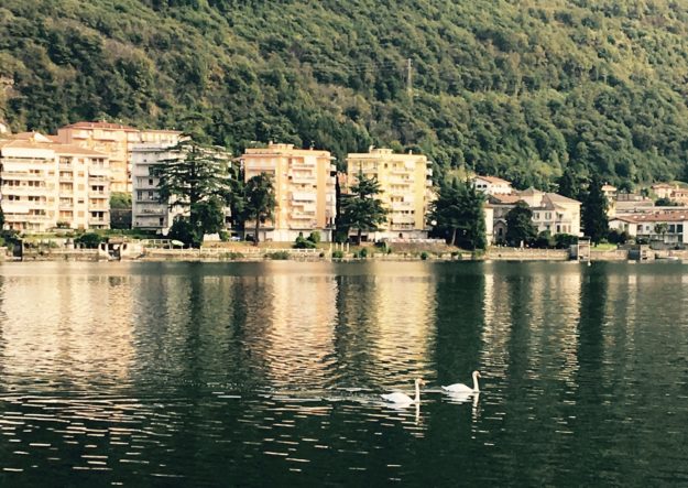 Omegna Italy on the banks of Lake Orta