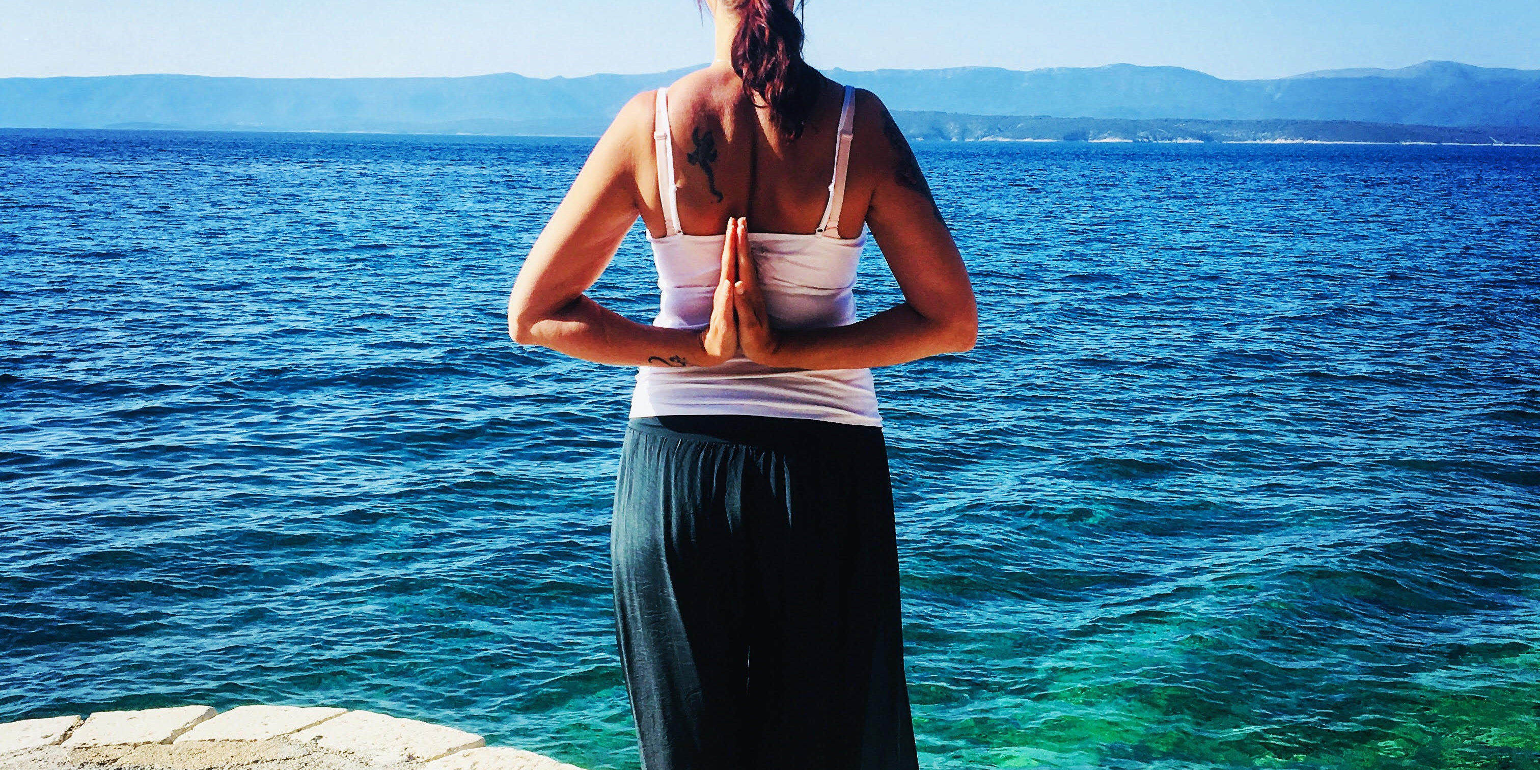 Me, doing yoga in Croatia