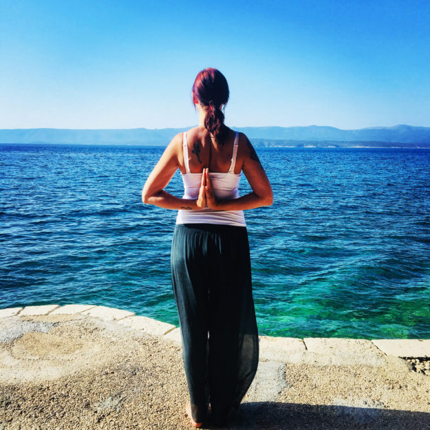 Me, doing yoga in Croatia